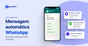 Mensagem automática WhatsApp com fluxo de atendimento, qualificação de leads e roteamento inteligente em plataforma omnichannel.